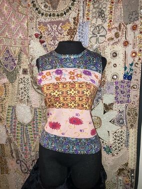 Joseph A Pink Multi Mixed-Print Sleeveless Tank